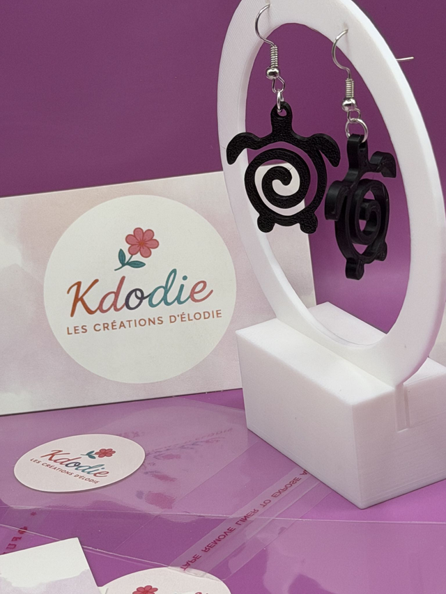 Boucles d'oreilles tortue - Attaches Inox