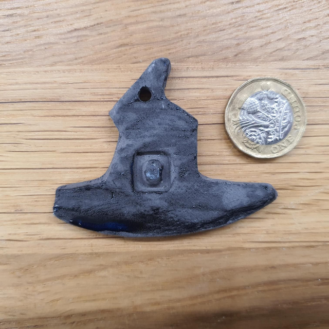 Witches hat decoration black glaze