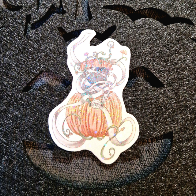 Magnet holographique Happy Chat'lloween PQ