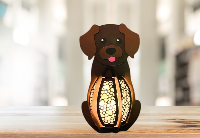 Lanterne Chien marron