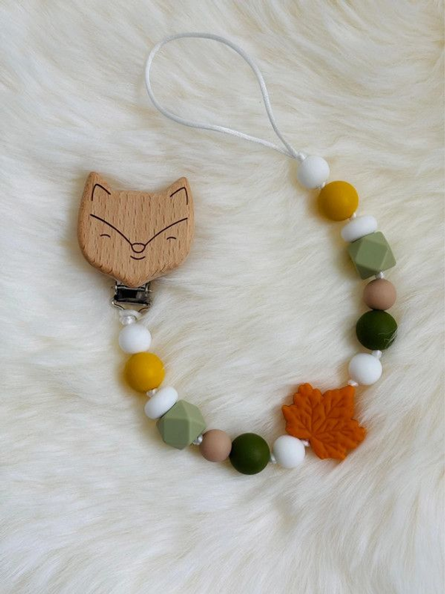 Attache tetine Renard Feuille d&#039;Automne 🦊 