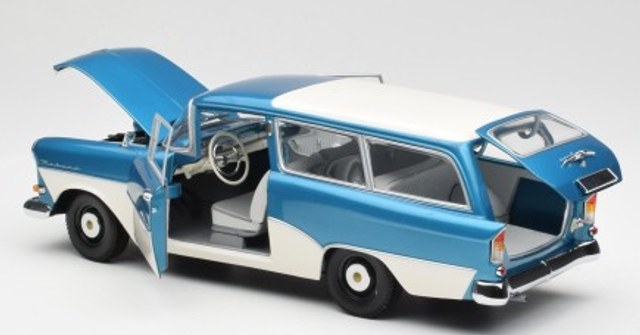 Opel Rekord P1 Caravan 1958 blau/weiss Minichamps 1:18
