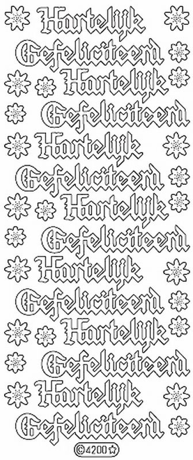 Hartelijk Gefeliciteerd Transparant zilver grote letters (46281)