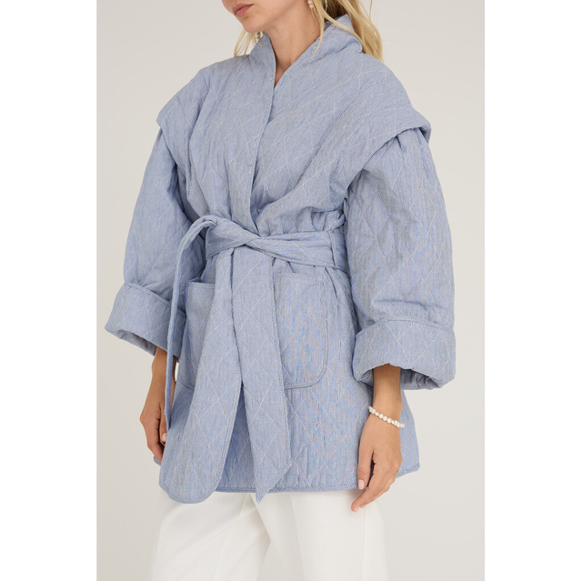 Katie Quilt Jacket Navy White