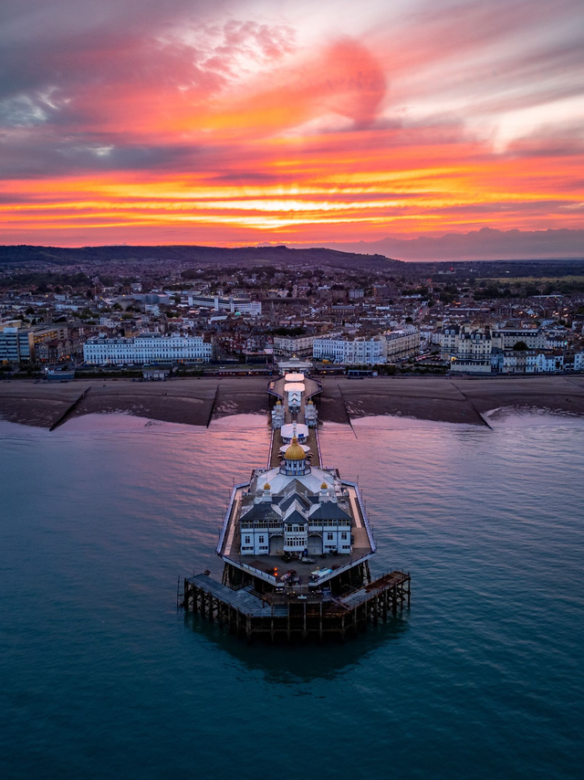 Eastbourne Pier at Sunset - East Sussex | Prints & Mounts | Aerial Photography