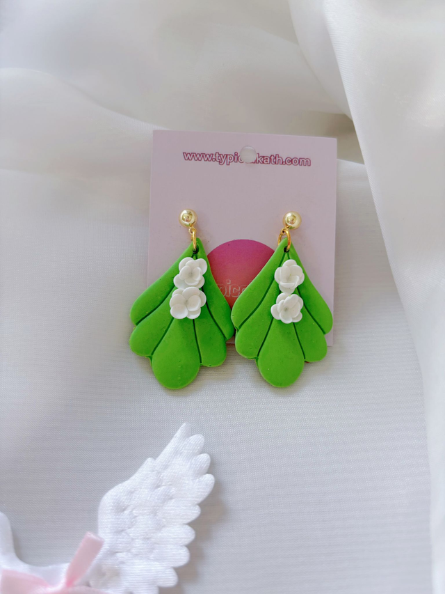 Polymer clays flower elegant earrings