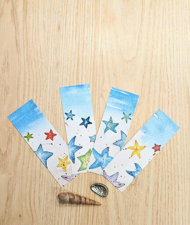 Marque-page étoiles de mer colorées