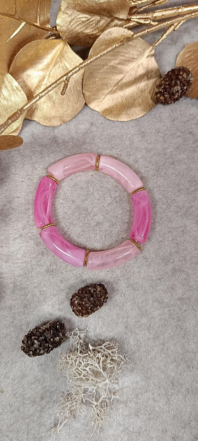 Bracelet perles roses