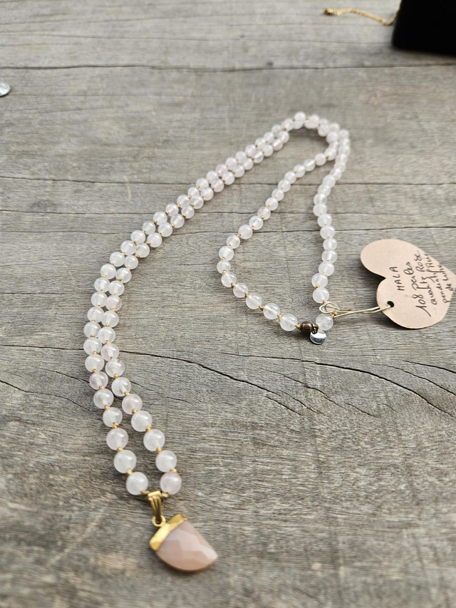Mala 108 perles quartz rose 