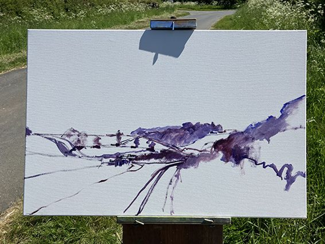 Holmedale Junction. 3x2 feet plein air painting.