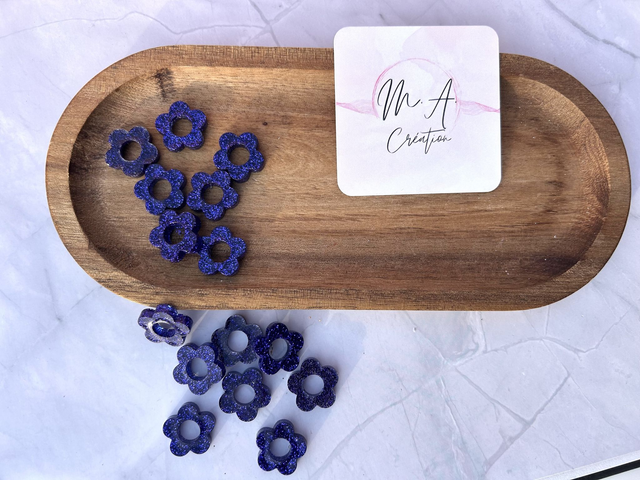 Pampilles résines paillettes violettes