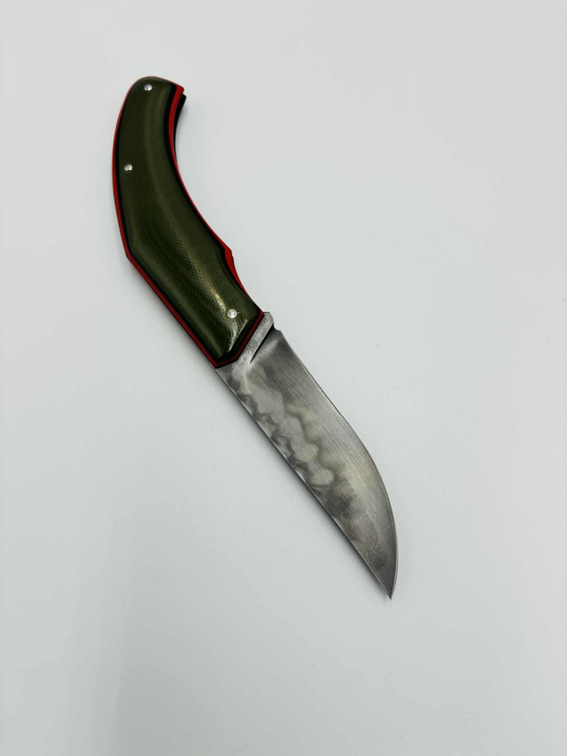 New E'1000 Sabords, cran forcé, G10 vert olive/rouge