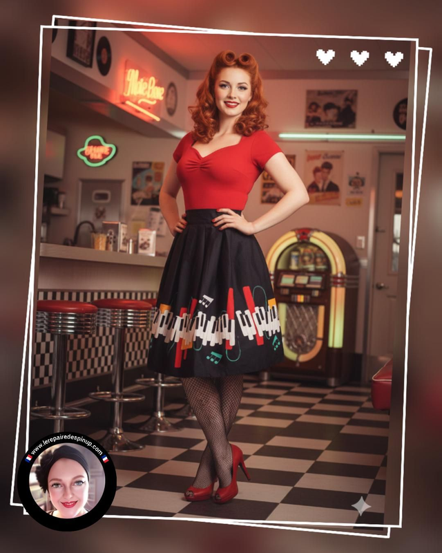 Jupe pin-up Jazz piano T40