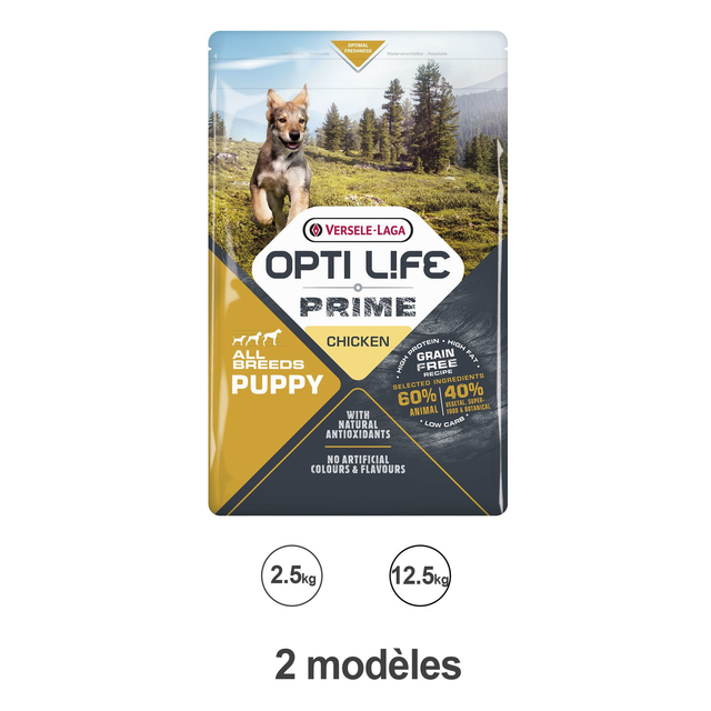Croquettes Opti Life Prime chiot sans cereales: Poulet