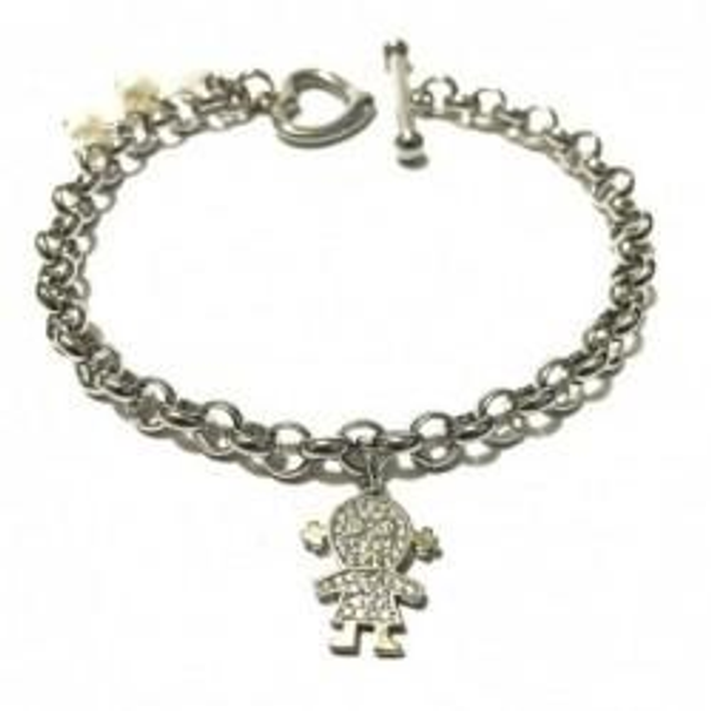 Bracciale donna in acciaio con ciondolo bimba 