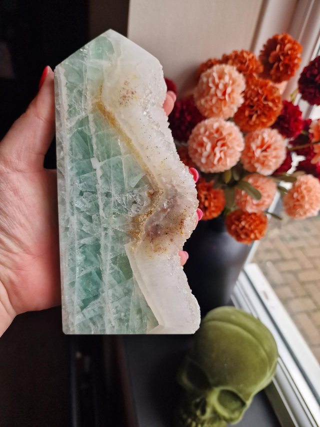 Fluourite druzy slab