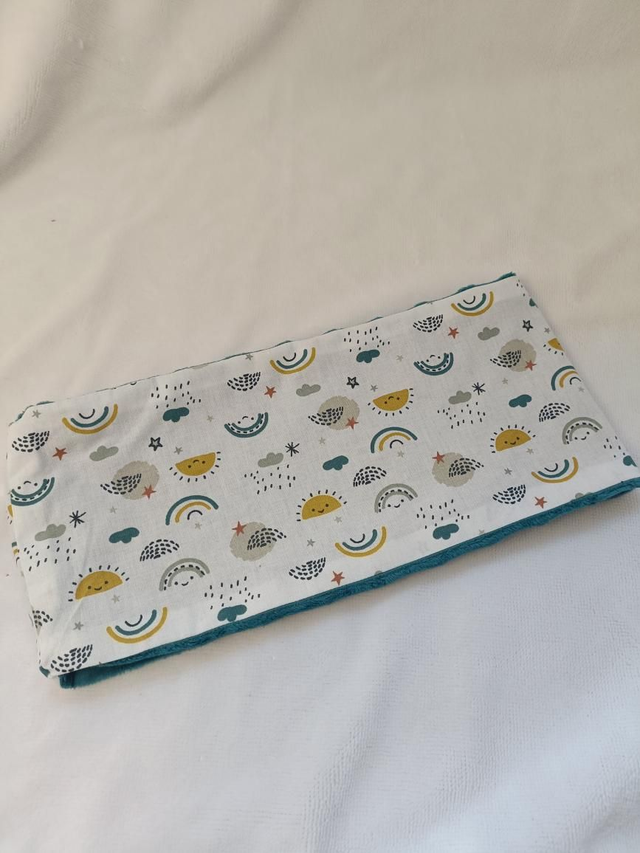 Tour de cou arc en ciel bleu et jaune