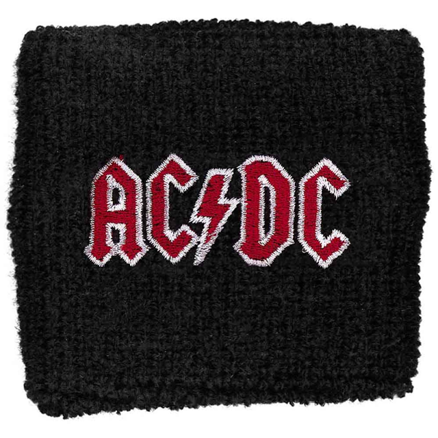 AC/DC EMBROIDERED WRISTBAND: RED LOGO