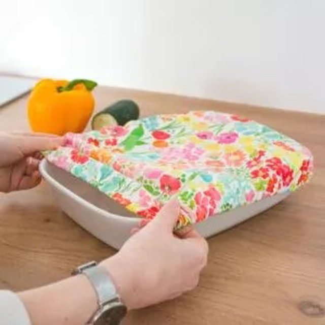 Charlotte Rectangulaire Alimentaire Recouvre Plat à Motif en Coton Bio