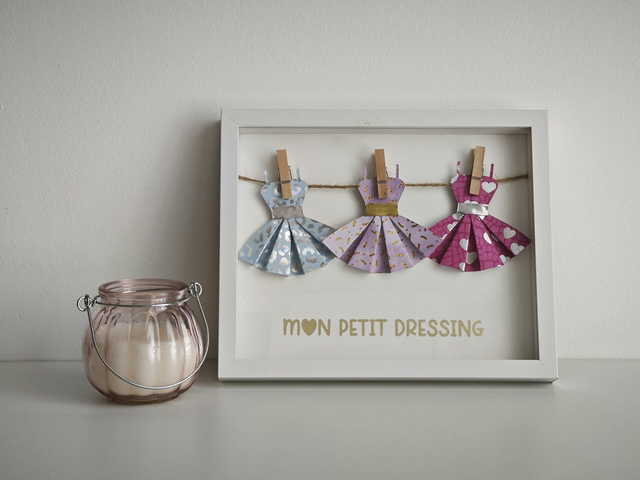 Cadre origami &quot;Mon petit dressing&quot;