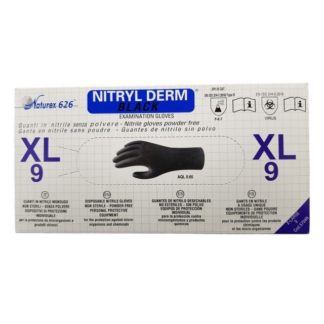 Gants nitrile non poudrés - (carton de 10 boîtes)