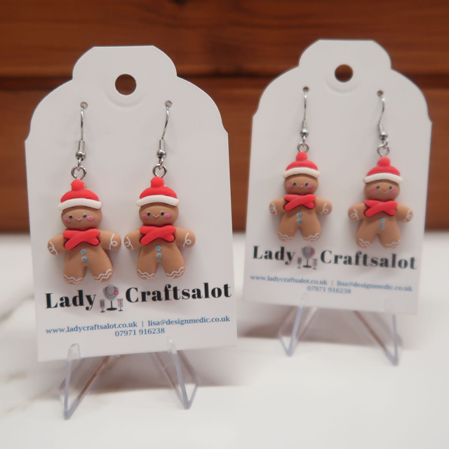 Christmas Gingerbread with Hat&amp; Scarf Earrings