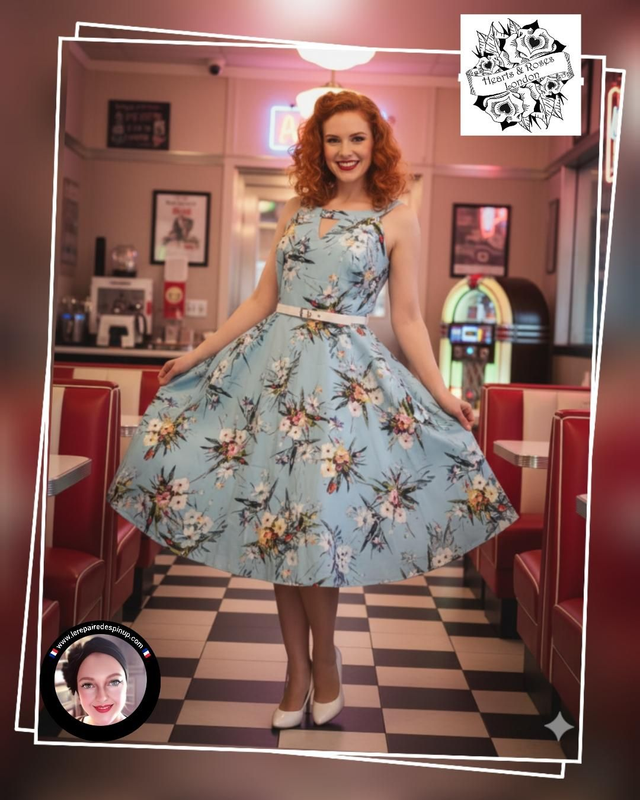 Robe Hearts & Roses Vintage Blue Daisy T48/50