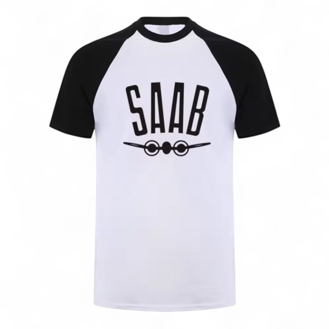 T-Shirt Saab 1949 wit met zwart