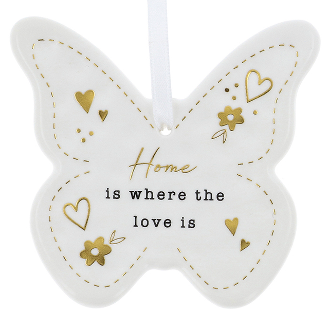 Positive Message Gift Butterfly Hanger Home is where the love is