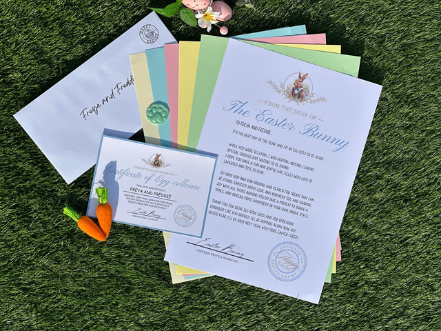 Traditional style Personalised Letter and certificate from Easter Bunny