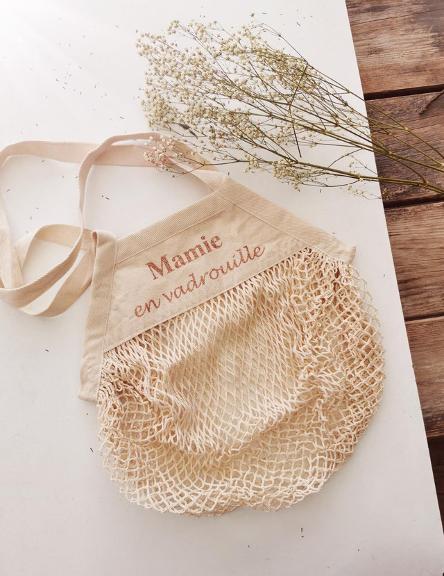 Sac filet &quot;Mamie en vadrouille&quot; 