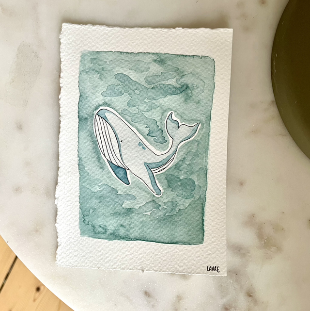 Aquarelle baleine 