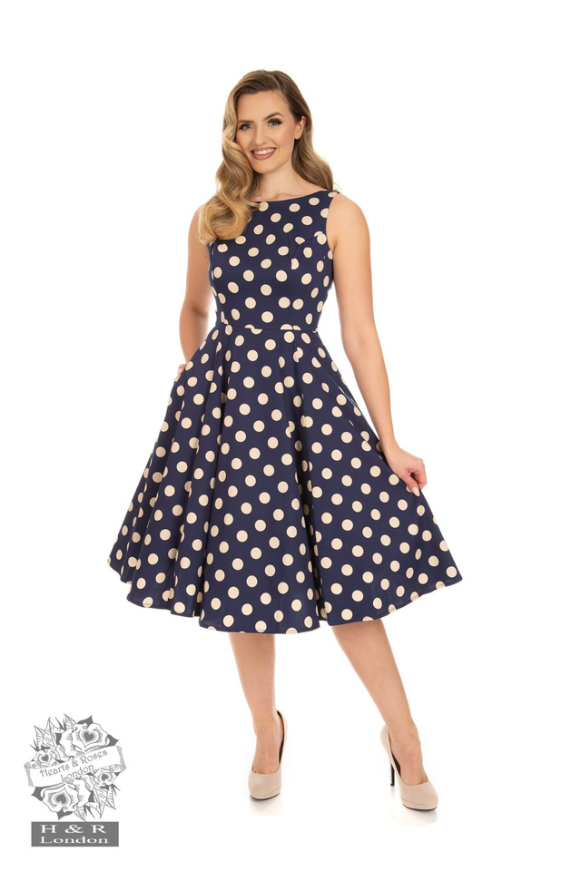Kellomekko, Mia Polka Dot Swing Dress, koko L, 1129815