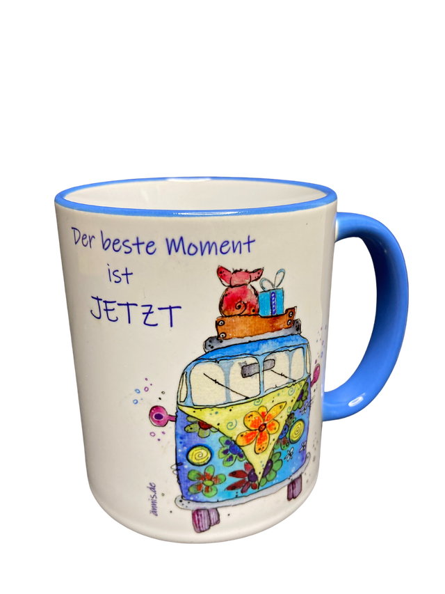 Keramiktasse "Bully mit Schweinchen - bester Moment"