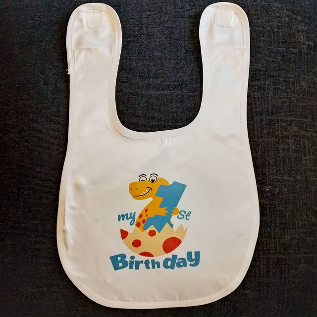 Handprinted My 1st Birthday Baby Bib - My First Birthday Baby Bib - 6 Designs
