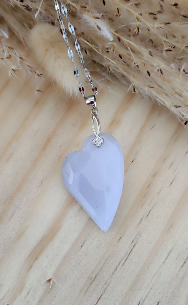 Pendentif Calcédoine bleue