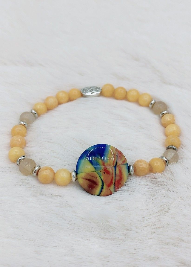 Bracelet " Eclat Naturelle", Jaspe jaune et Citrine