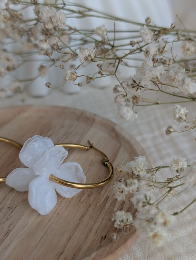 Créoles ROSALIE courtes blanc