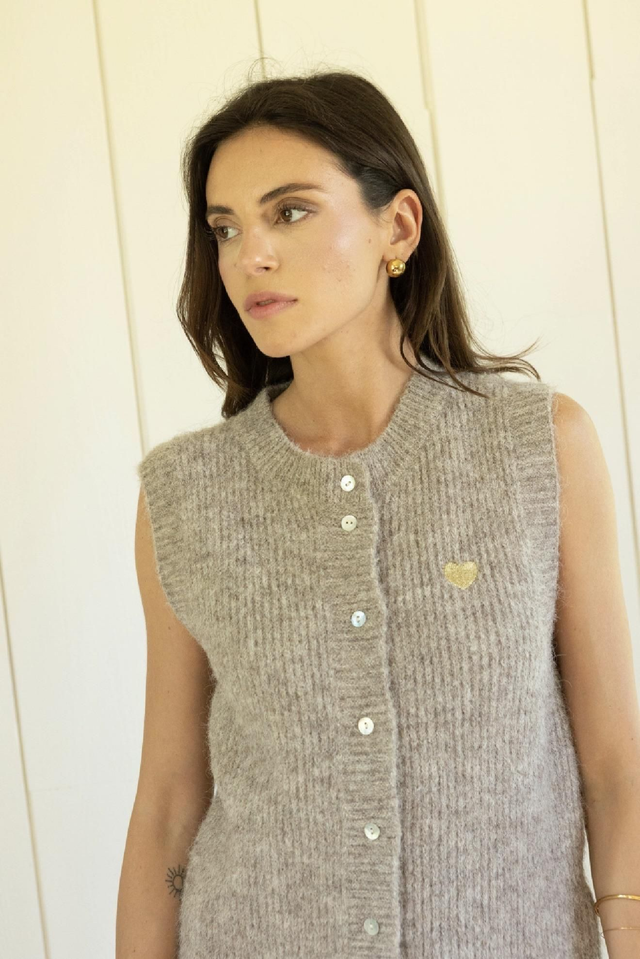 Gilet sans manches  - Noisette