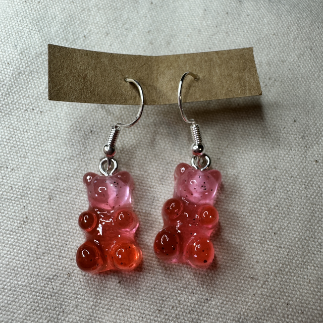Strawberry gummy bear earrings 