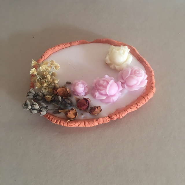 Petit support de cire de tournesol et d’argile 