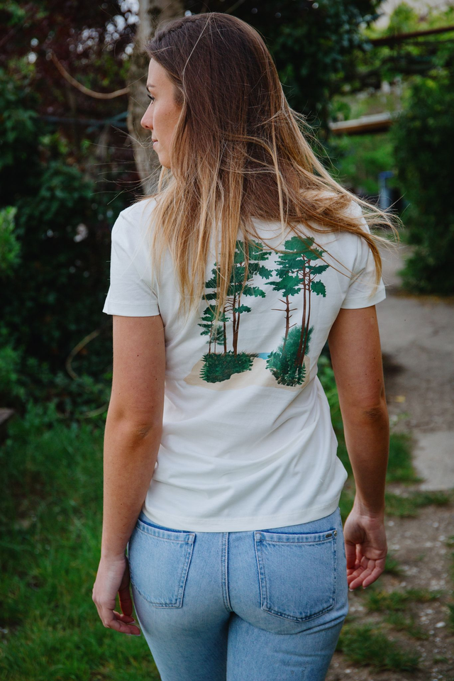 PINÈDE - T-SHIRT COL V IVOIRE