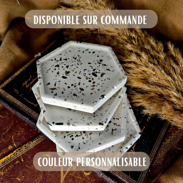 Lot 4 dessous de verre hexagone 