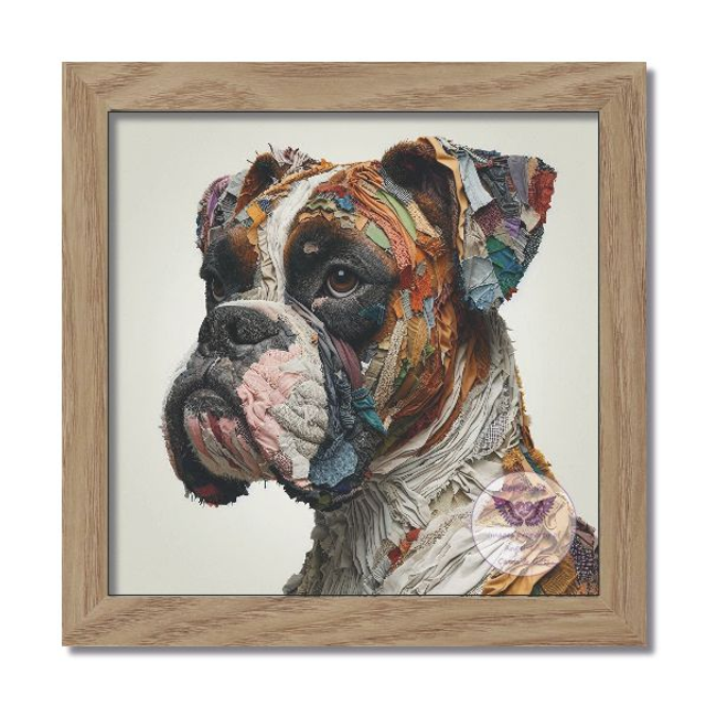 Artistic dog print in square frame (D43)