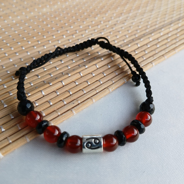Sterrenbeeld armband Kreeft - Onyx en Carneool (7.005)