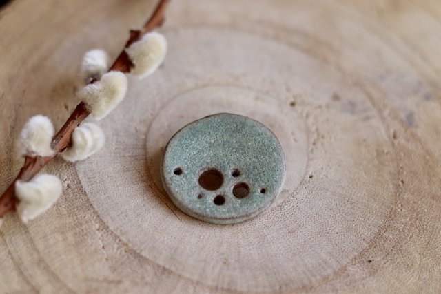 Broche lune - vert d’eau 