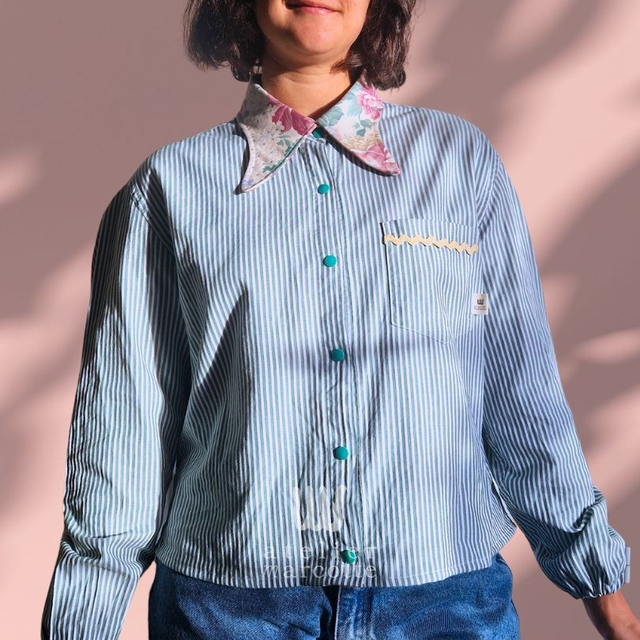 Chemise upcyclée Apolline – Taille L