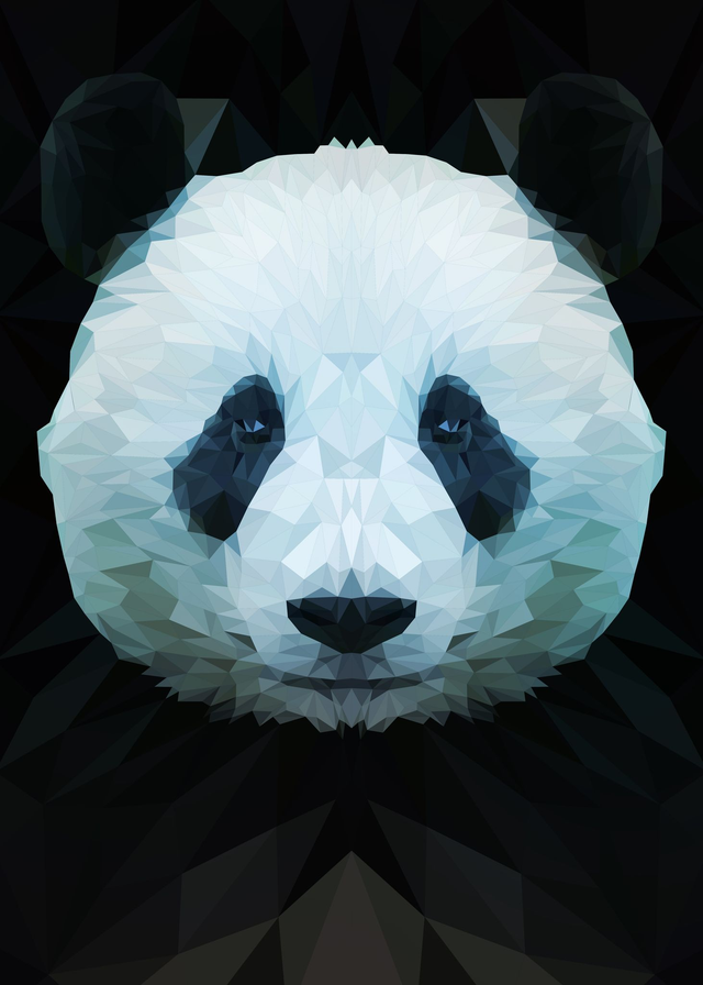 Poster Panda low poly