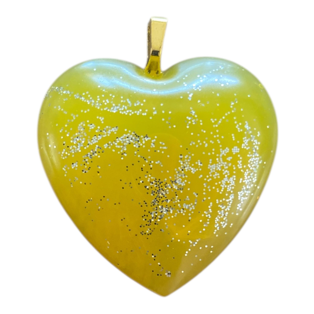 Pendentif  coeur jaune