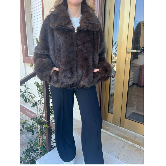 PELLICCIOTTO CON ZIP MARRONE